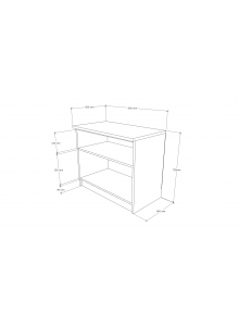 GABINETE BASE 2/PUERTAS 90x50x75H