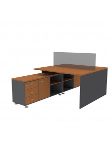 ESCRITORIO DOBLE C/MUEBLE BASE 140x140