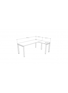 ESCRITORIO EN L 180x140 PERAL/GRIS CLARO