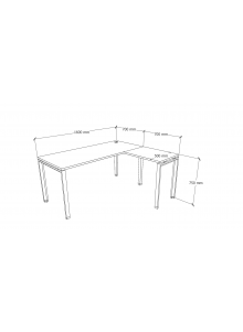 ESCRITORIO NEO C/LATERAL DER. 160x140