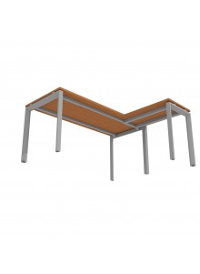 ESCRITORIO EN L 160x140 PERAL/GRIS CLARO